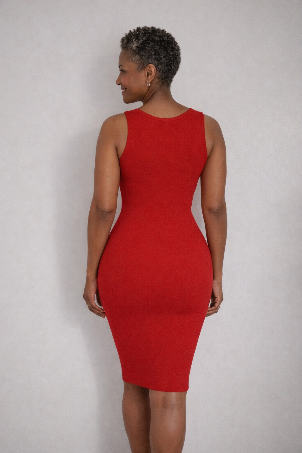 Red Sleeveless Diamond Stone Mini Dress