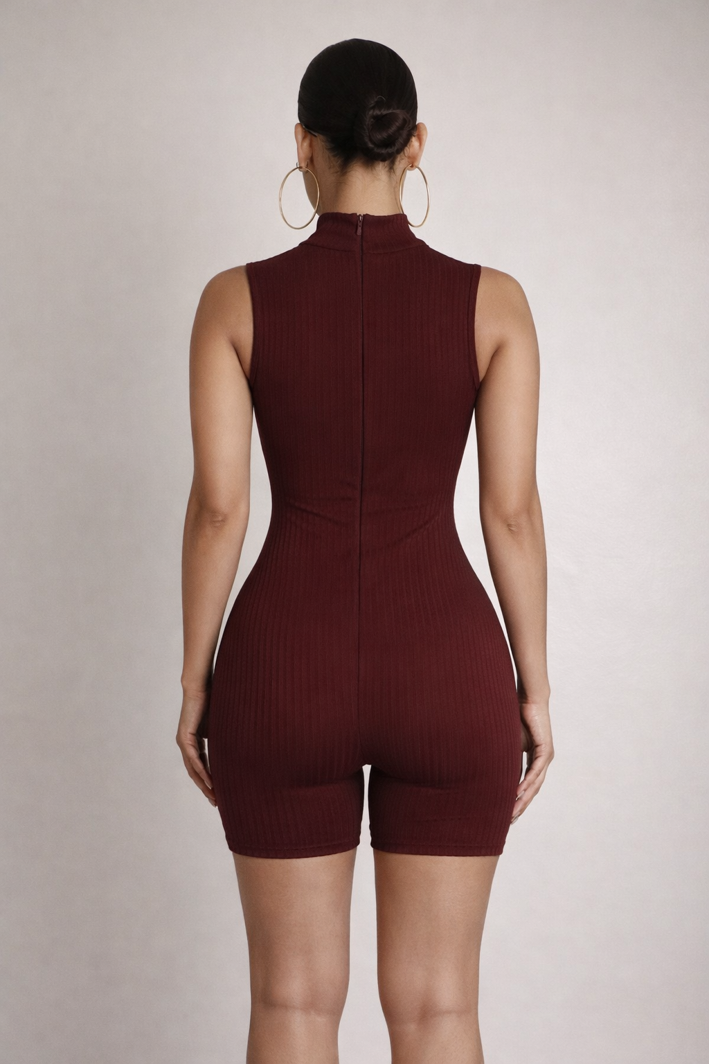 Ribbed Mock Casual Romper